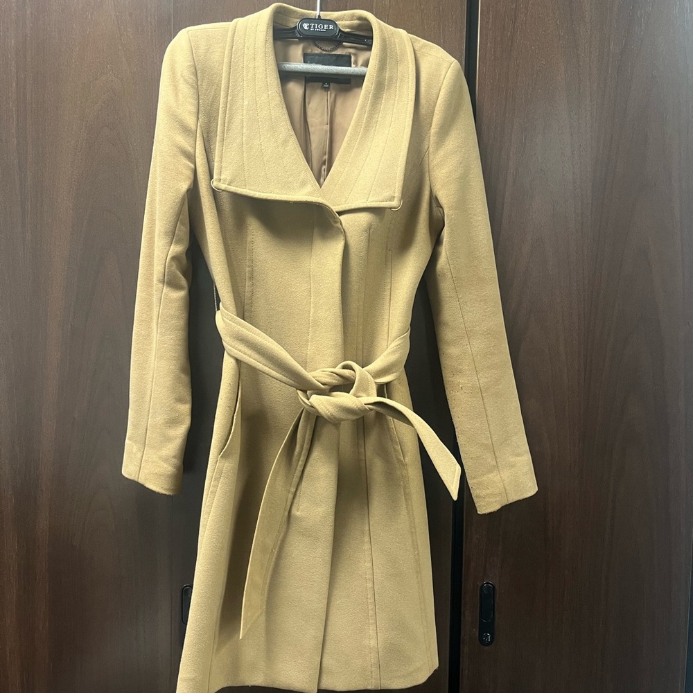 Babaton Tan Belted Trench Coat